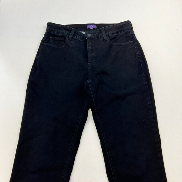 NYDJ Womens Black Mid Rise Denim 5 Pocket Design Legging Skinny Leg Jeans Sz 8 - Picture 2 of 10